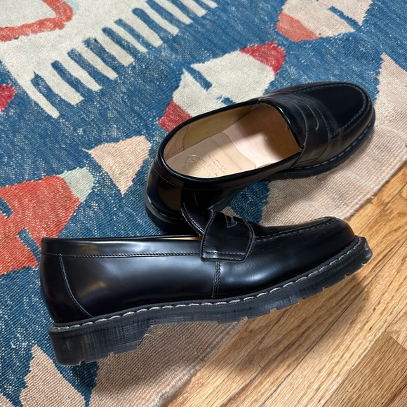 Solovair High Shine Leather Penny Loafers - Picture 6 of 11